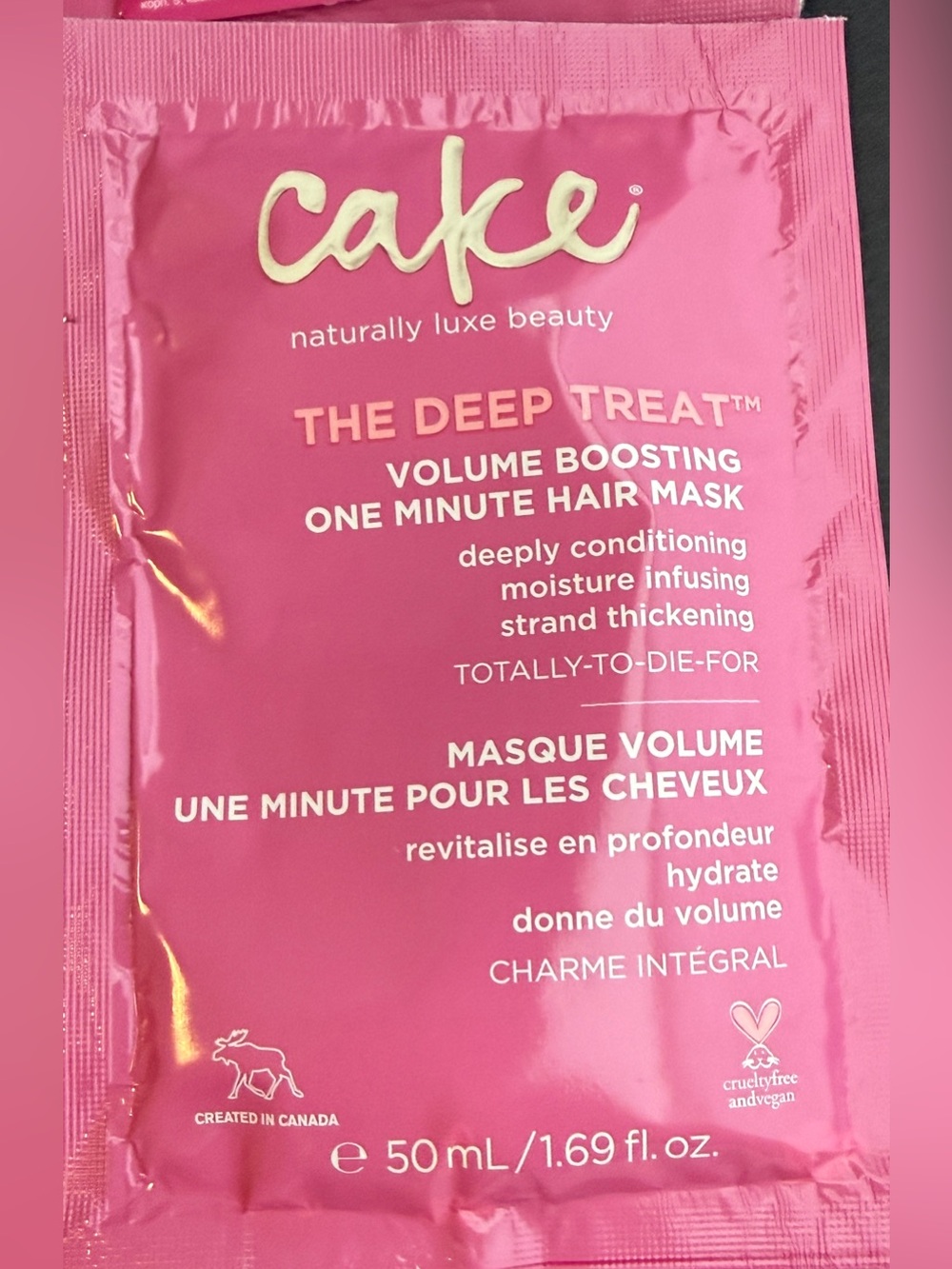 Lot of 6 Cake Beauty The Deep Treat Volume Boosting Hair Mask Sachets 1.69oz NEW